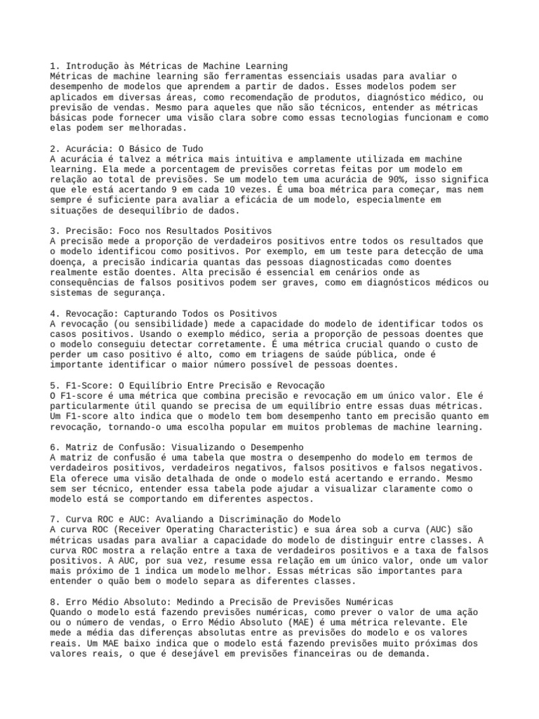 Métricas Essenciais de Machine Learning | PDF | Características ...