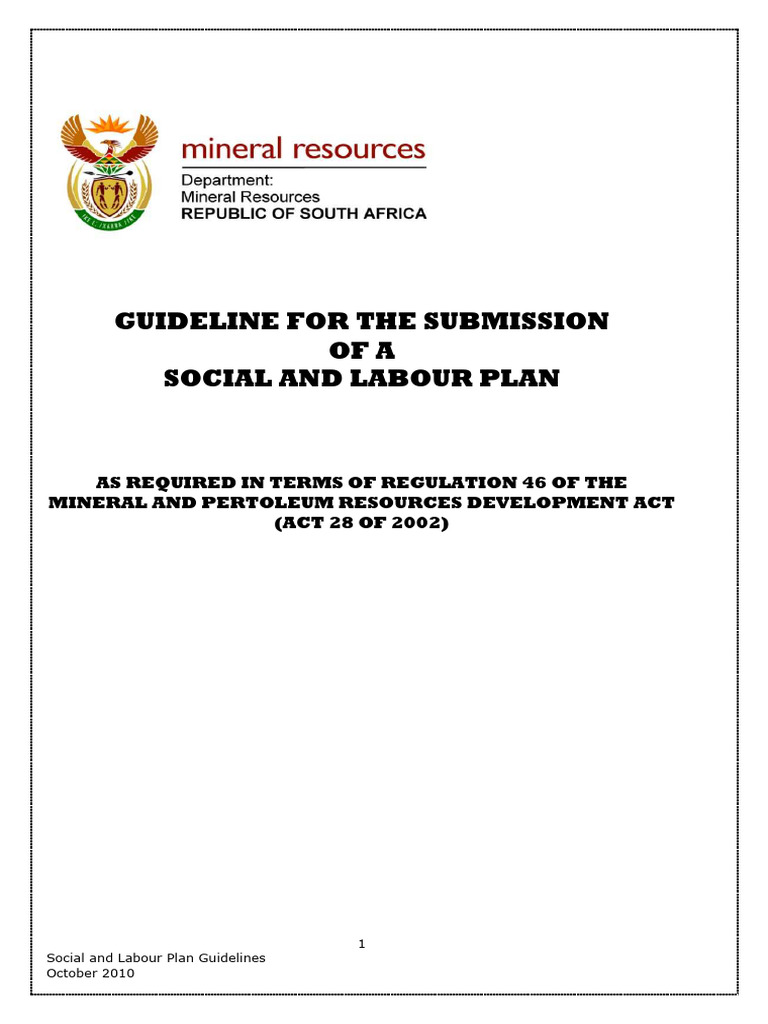 Social and Labour Plan - Guideline | PDF