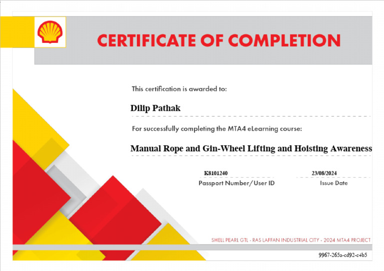 Certification Manual Rope and Gin Wheel Lifting and Hoisting Awareness ...