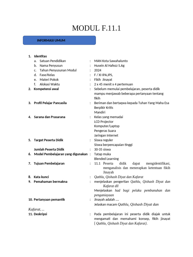 Modul Ajar Fikih Fase F Pdf