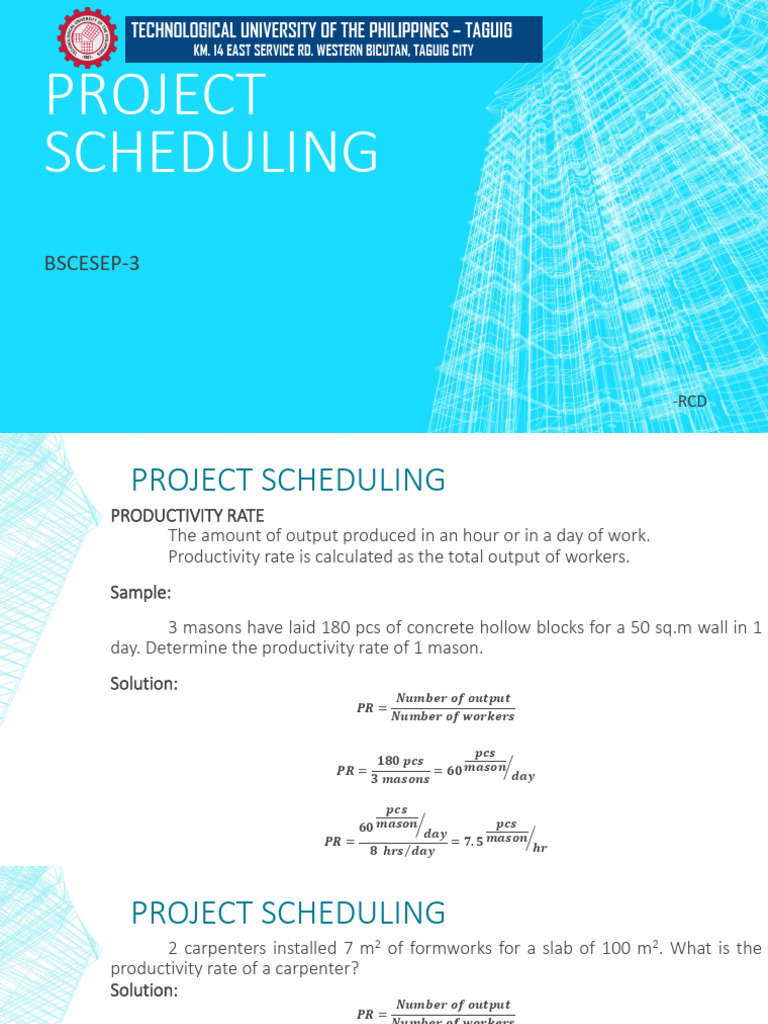 Week 12 - Project Scheduling | PDF