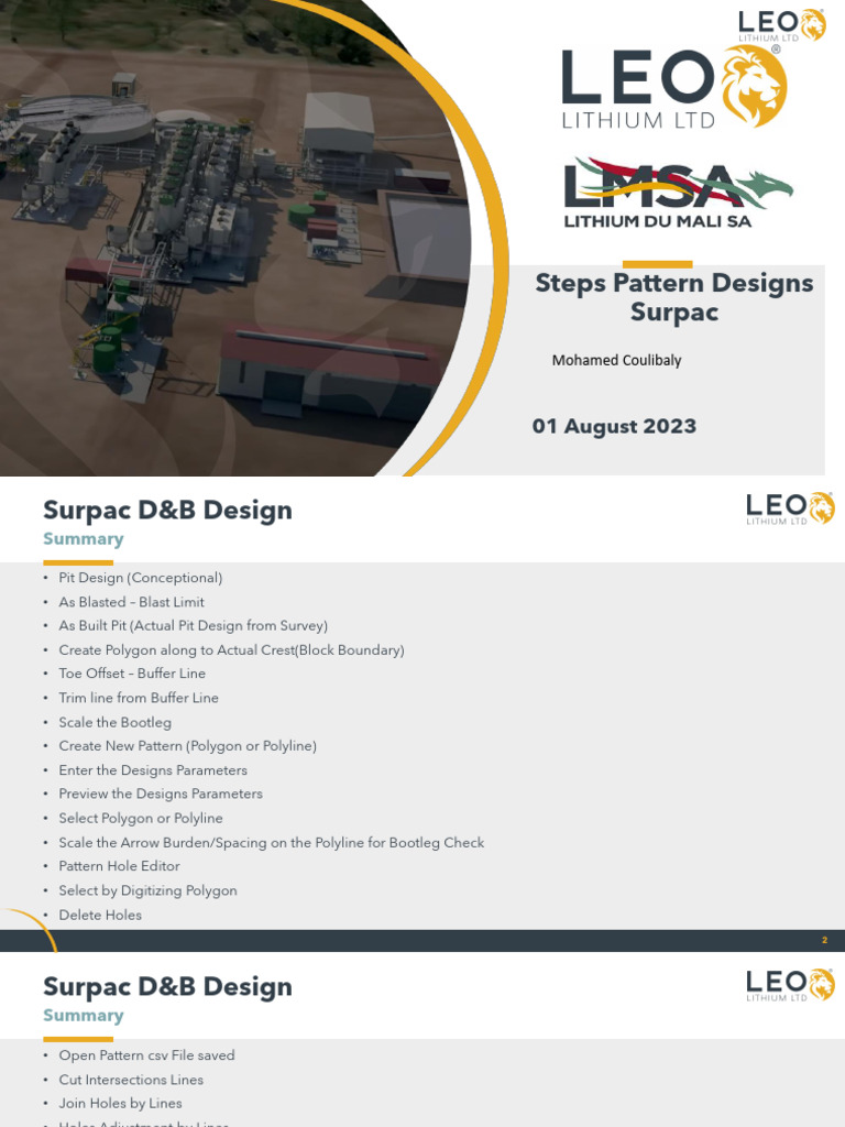 Design Steps Surpac | PDF