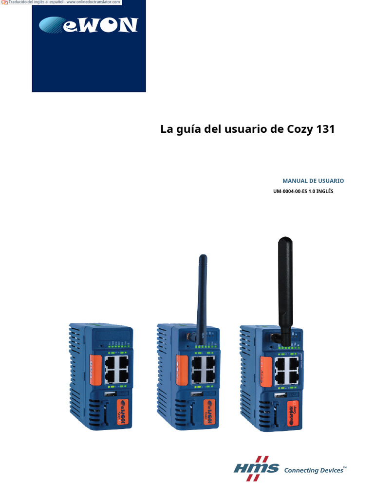 Um 0004 00 Cosy 131 User Guide - En.es | PDF