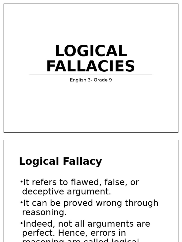 3 Logical Fallacies | PDF