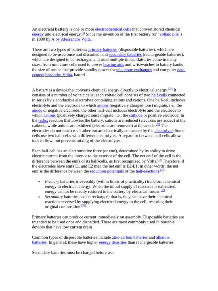 Battery | PDF