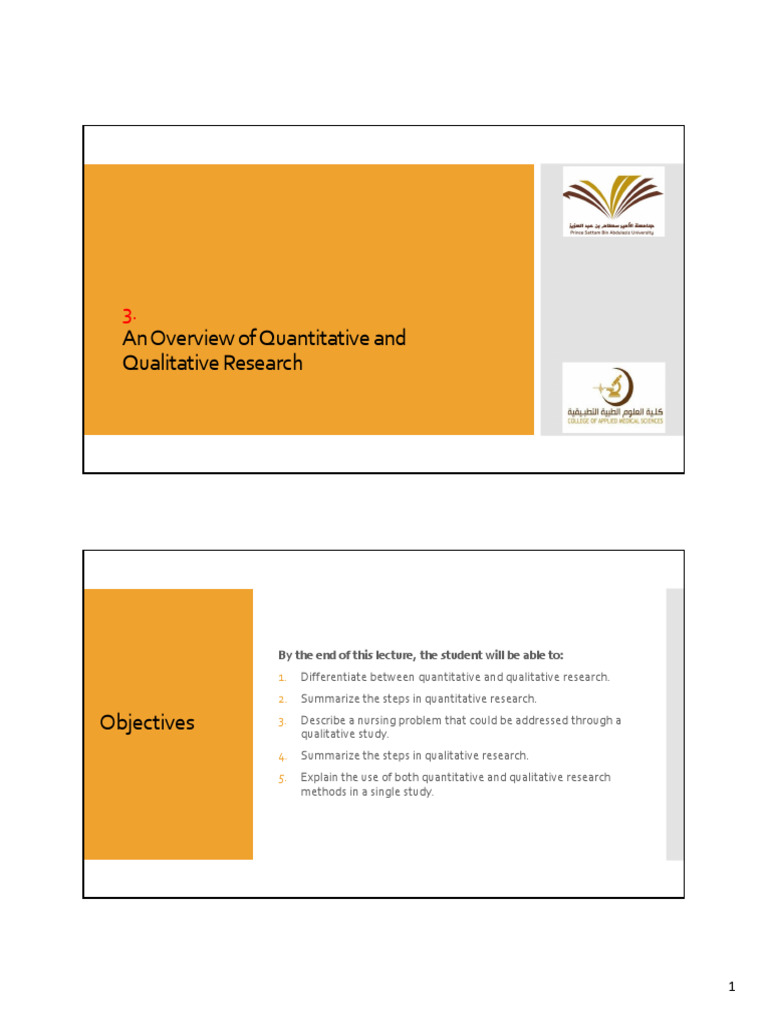 3 An Overview of Quantitative and Qualitative Research 2 | PDF