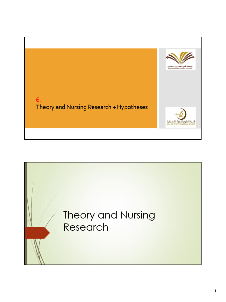 6 Theory and Nursing Research + Hypotheses - نسخة - نسخة | PDF