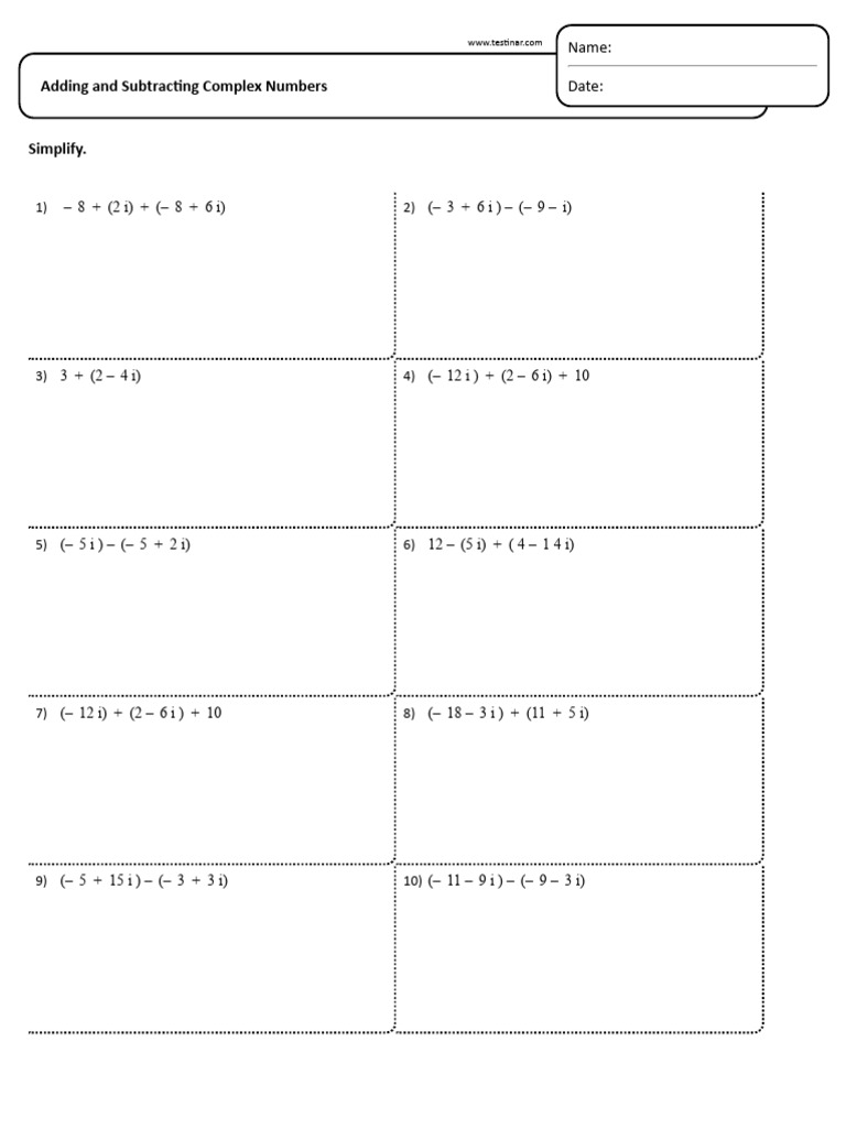 164 Adding and Subtracting Complex Numbers | PDF