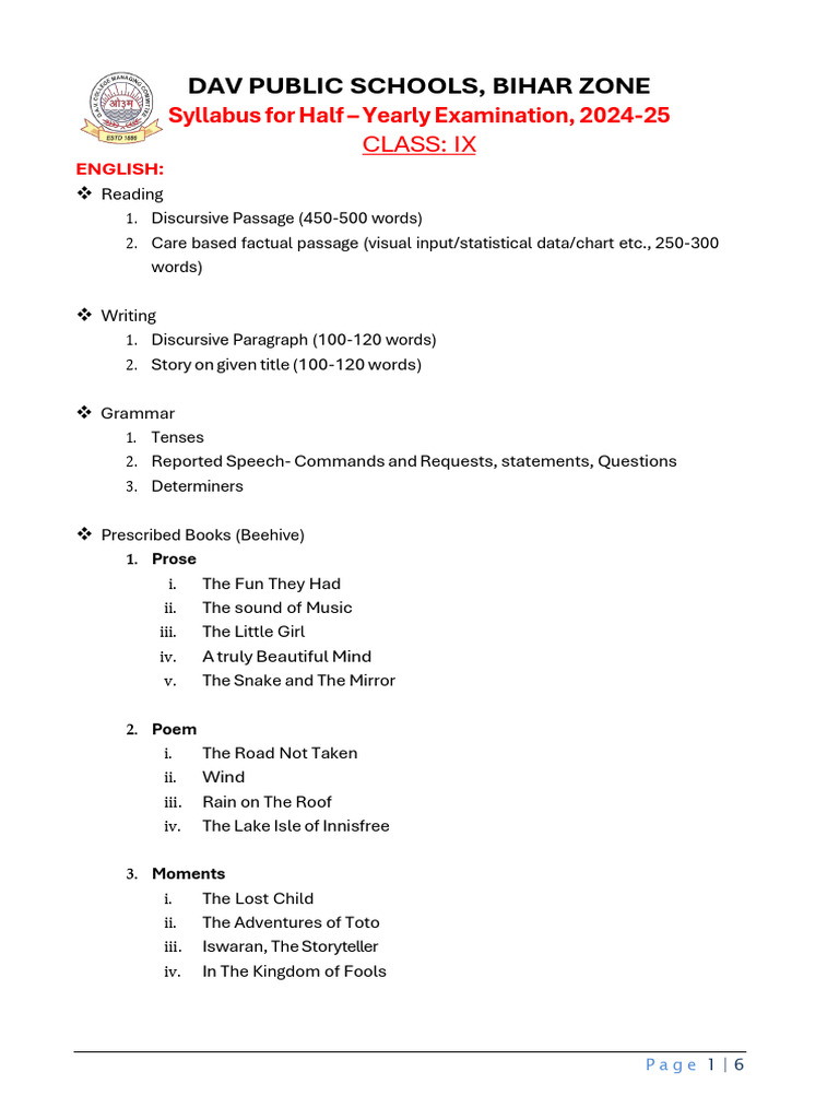 Syllabus Class IX 2024-25 FINAL 080724 | PDF | Artificial Intelligence ...