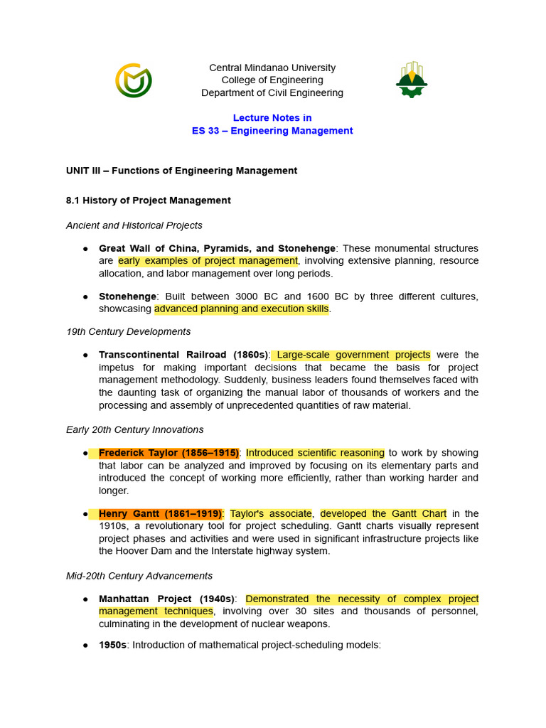Unit VIII - Project Management | PDF