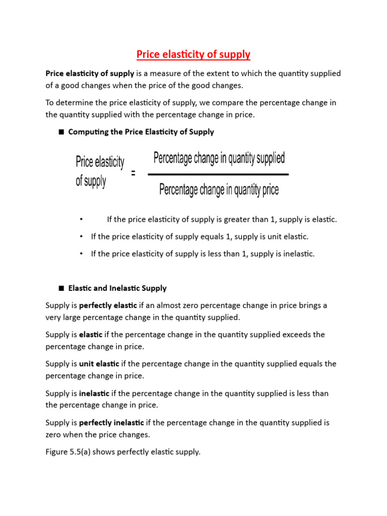 Price Elasticity of Supply | PDF