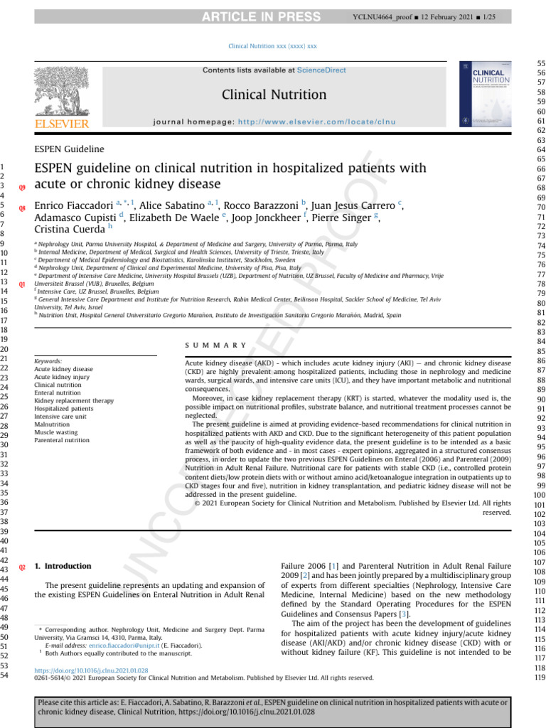 2021 ESPEN Guideline On Clinical Nutrition in Hospitalized Patients ...