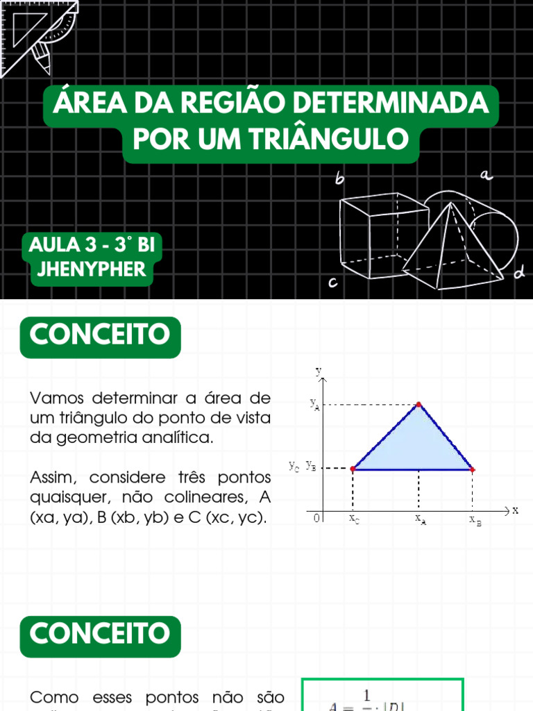 Aula 03 Área Da Região Determinada Por Um Triângulo | PDF