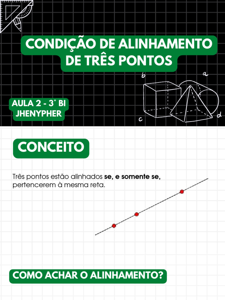 Aula 02 Condição de Alinhamentos de Três Pontos | PDF
