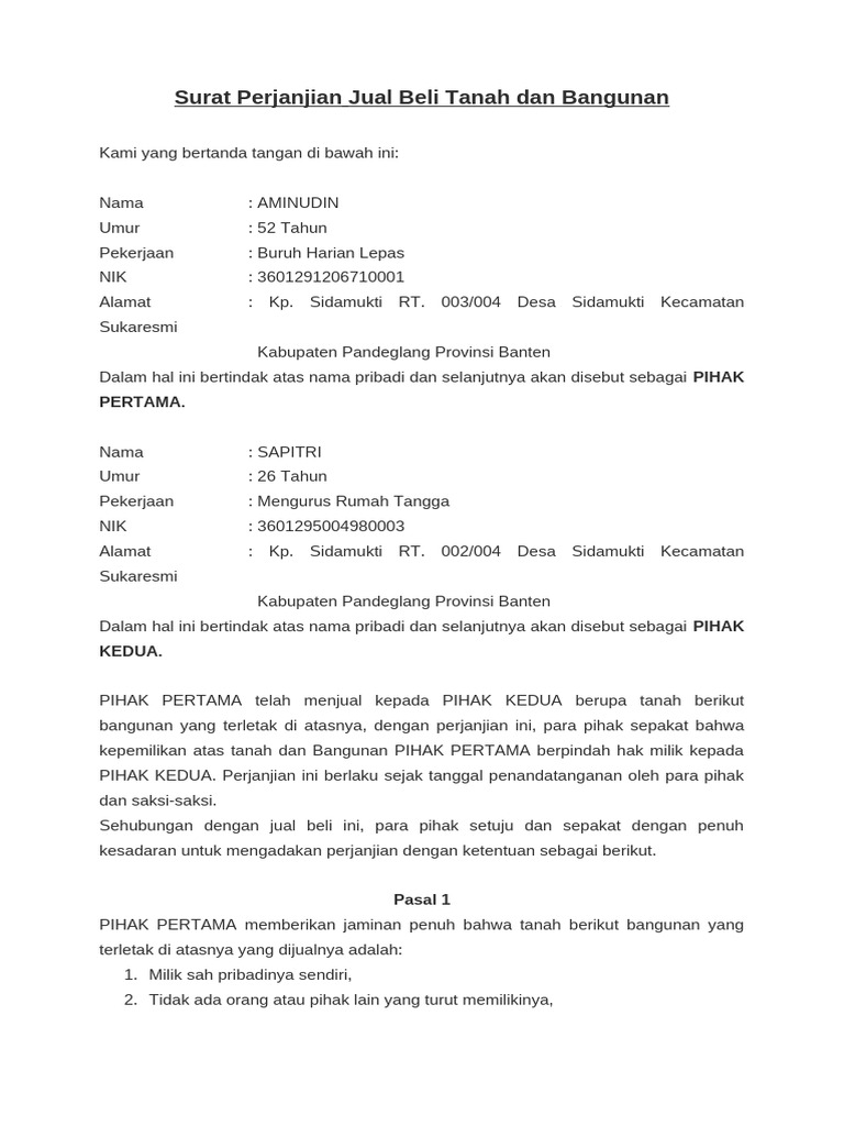 Jual Beli Tanah | PDF