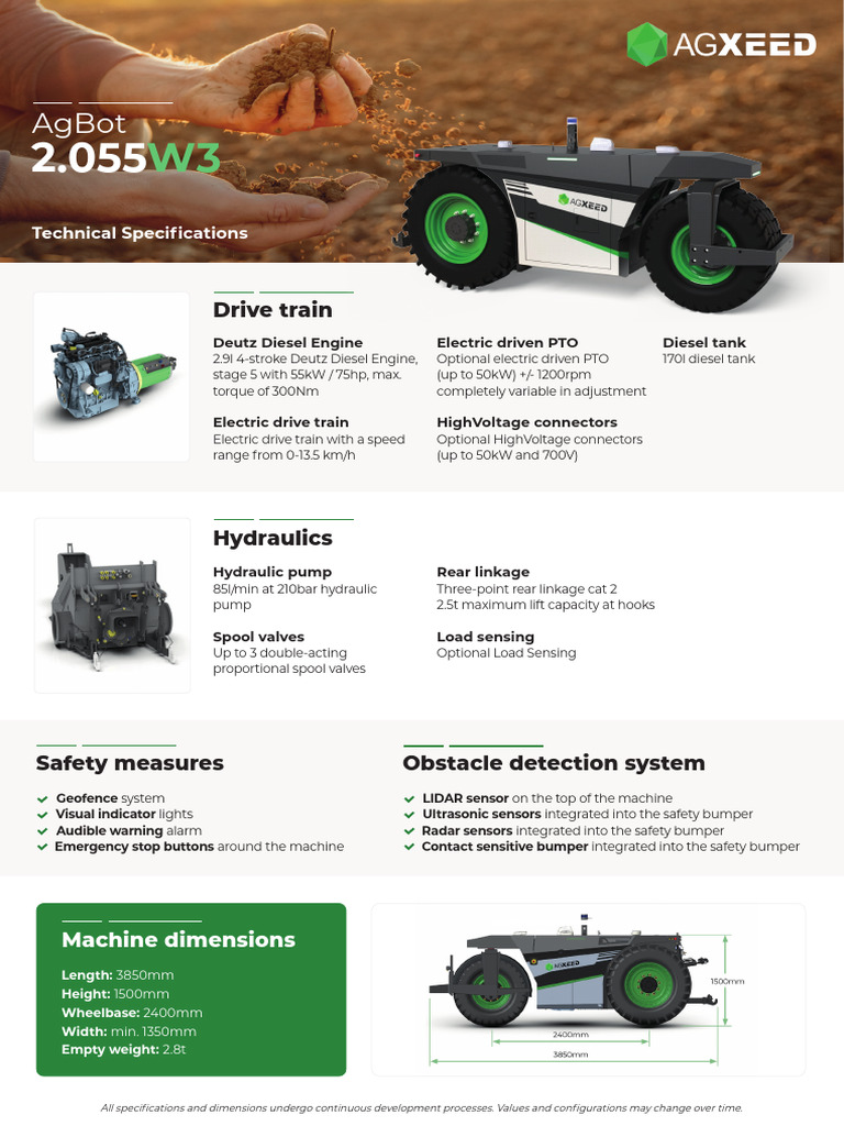 Techincal Specifications Agbot 2.055W3 en 08112023 | PDF