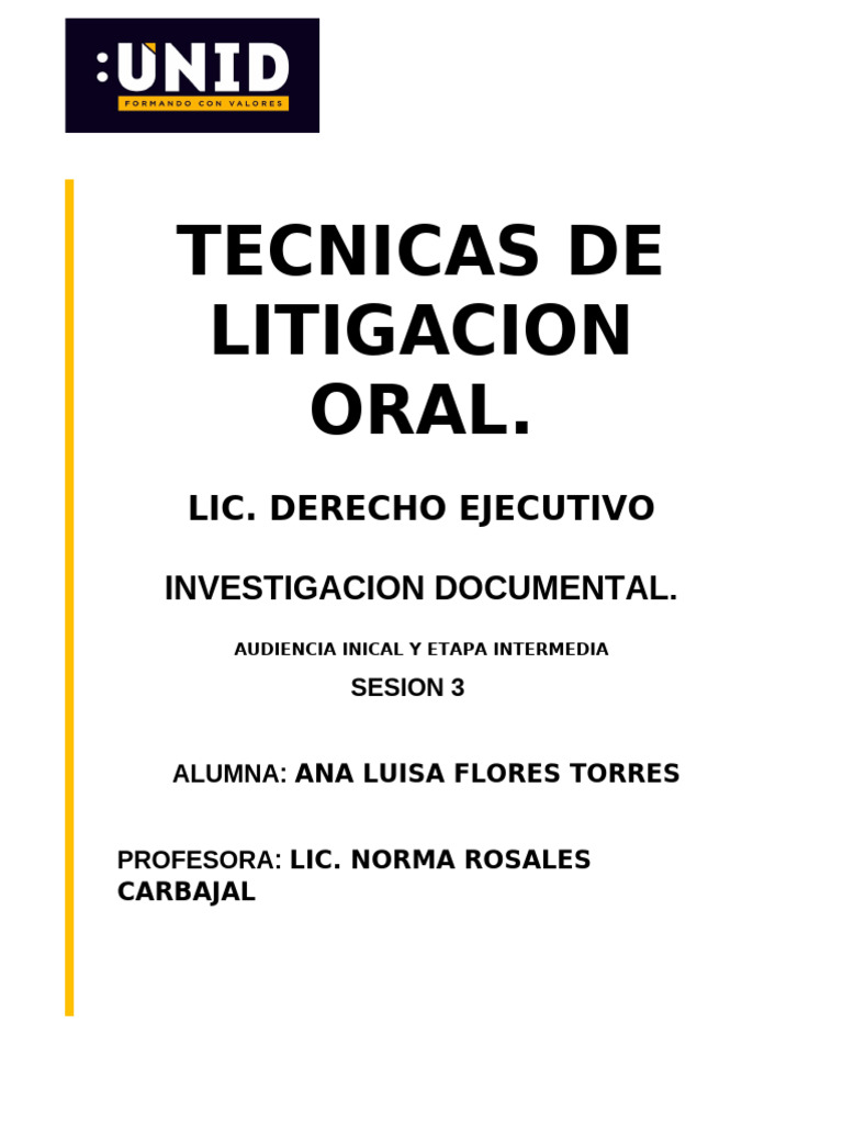 Tecnicas De Litigacion Oral Pdf