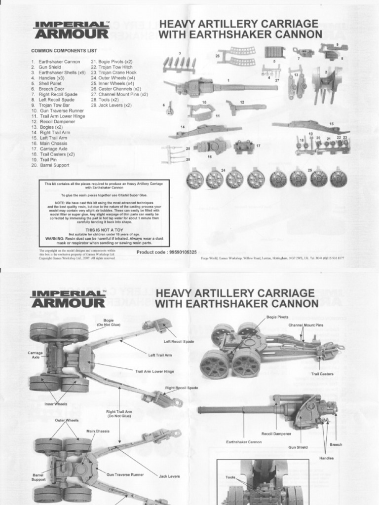 DEATH KORPS OF krieg forgeworld Heavy Artillary Carriage With Earth