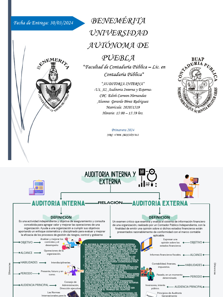 Diferencias entre Auditoría Interna y Externa | PDF | Auditoría | Contador
