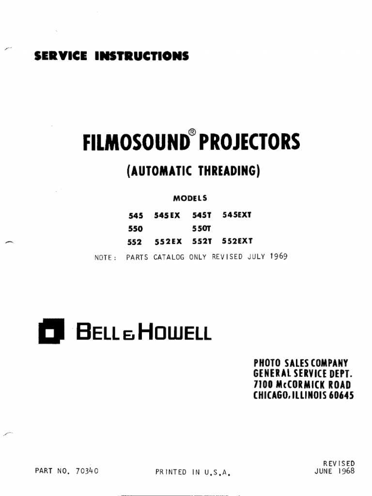 Bell Howell 545 Ex T Ext 550 T 552 Ex T Ext | PDF