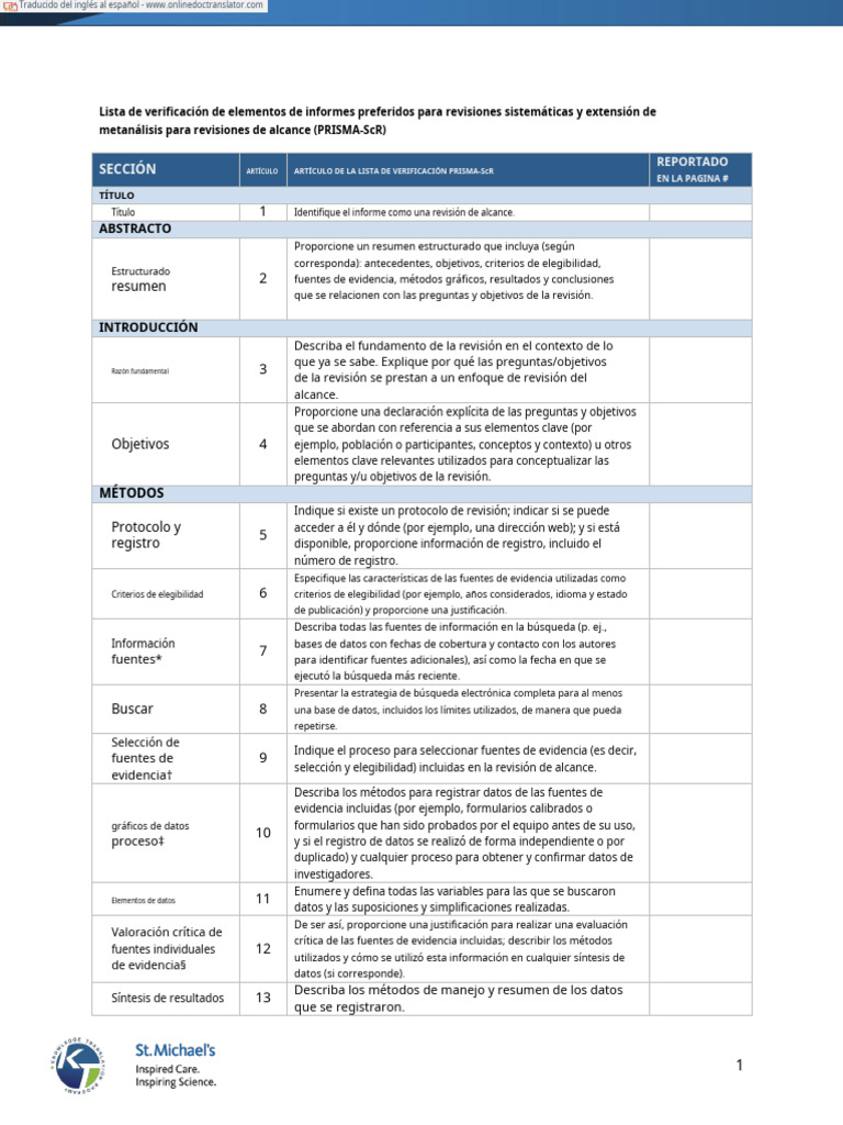 PRISMA SCR Fillable Checklist - 11sept2019.en - Es | PDF