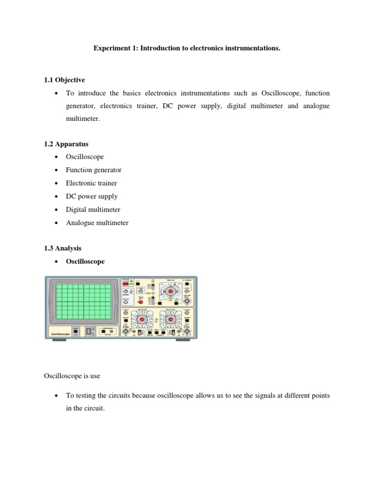 Basics of Electronic Instrumentation | PDF | Power Supply | Direct Current