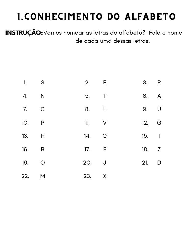 Conhecimento Do Alfabeto Pdf Pdf