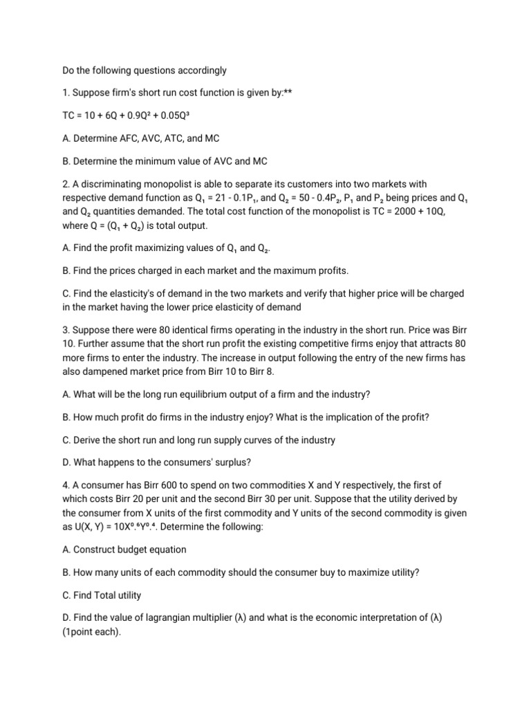 Economics Assignment Pdf