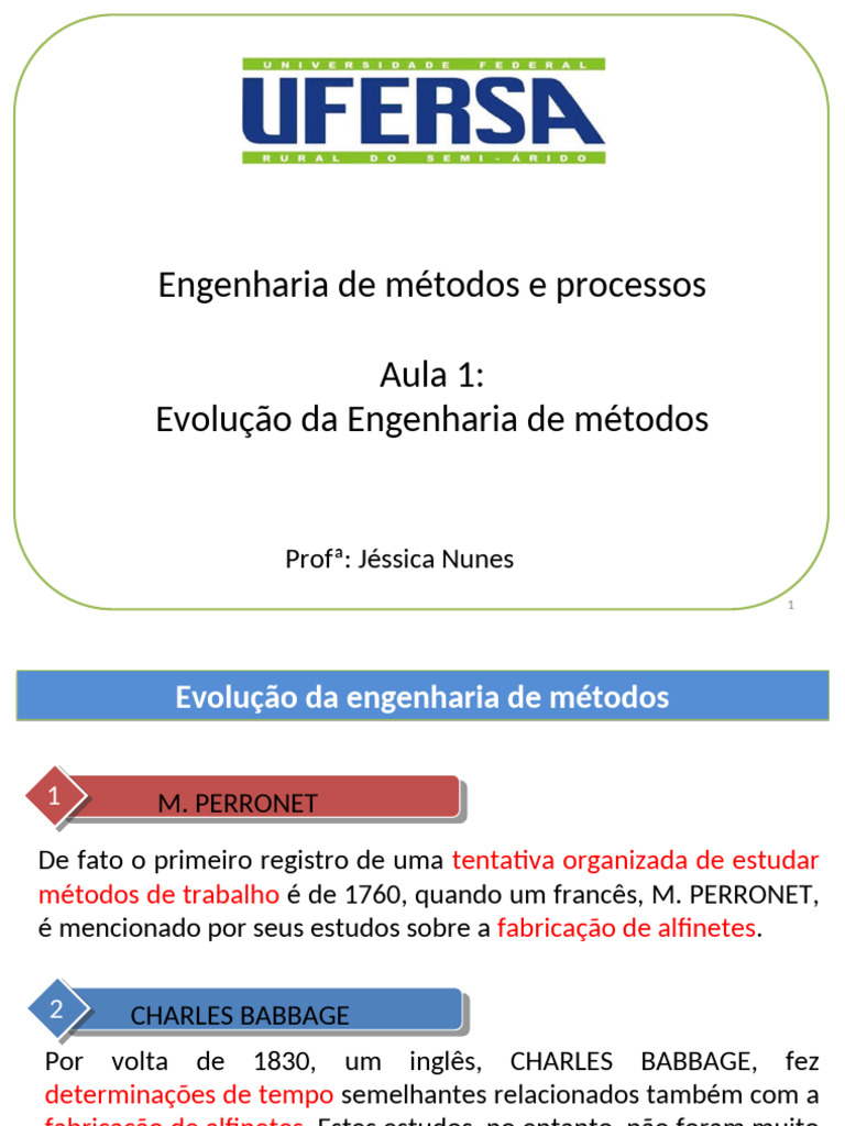 Eng. de Mét. - Aula 1 - Apresentação Da Disciplina e Evolução Da ...