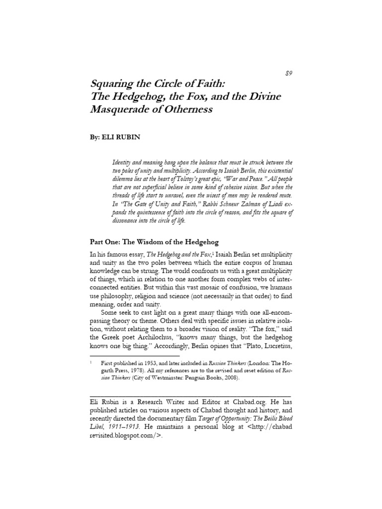 Squaring The Circle of Faith The Hedgeho | PDF