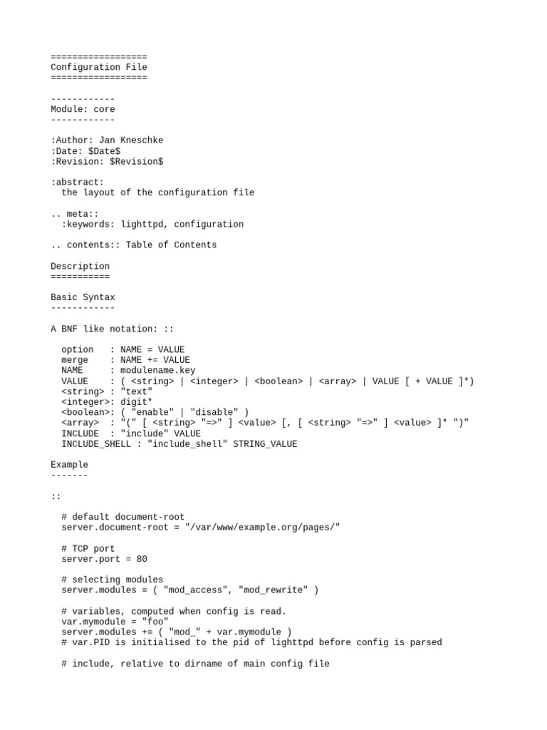 Configuration | PDF