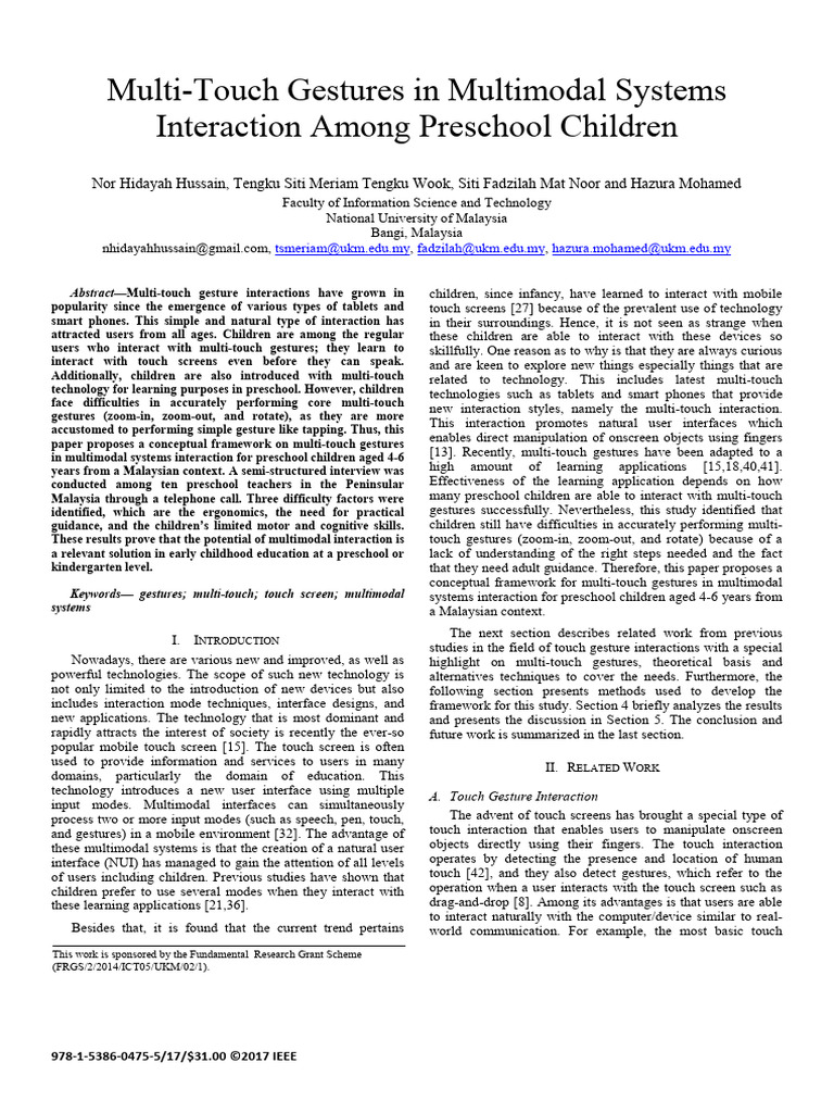 Multi-Touch Gestures in Multimodal Systems Interaction Among Preschool ...