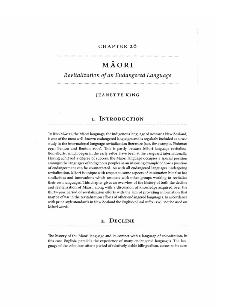 King Maori Revitalization 2018 | PDF