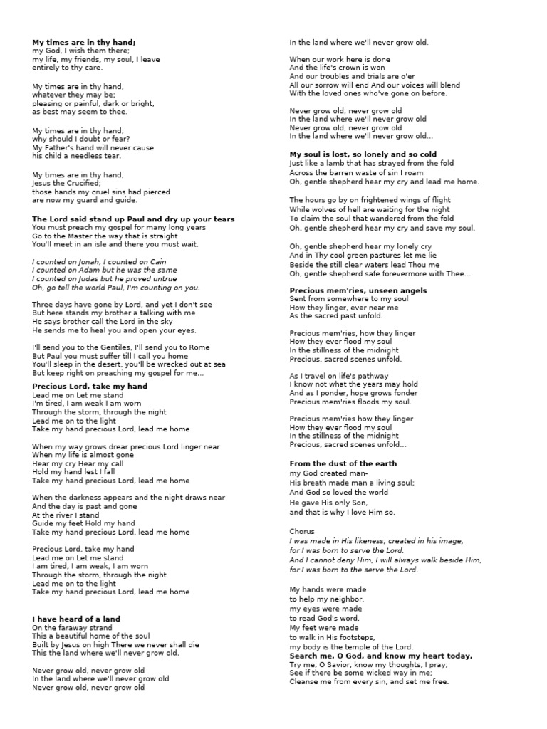 1 My Times Are in Thy Hand | PDF