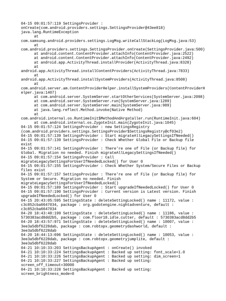 Settingsprovider | PDF