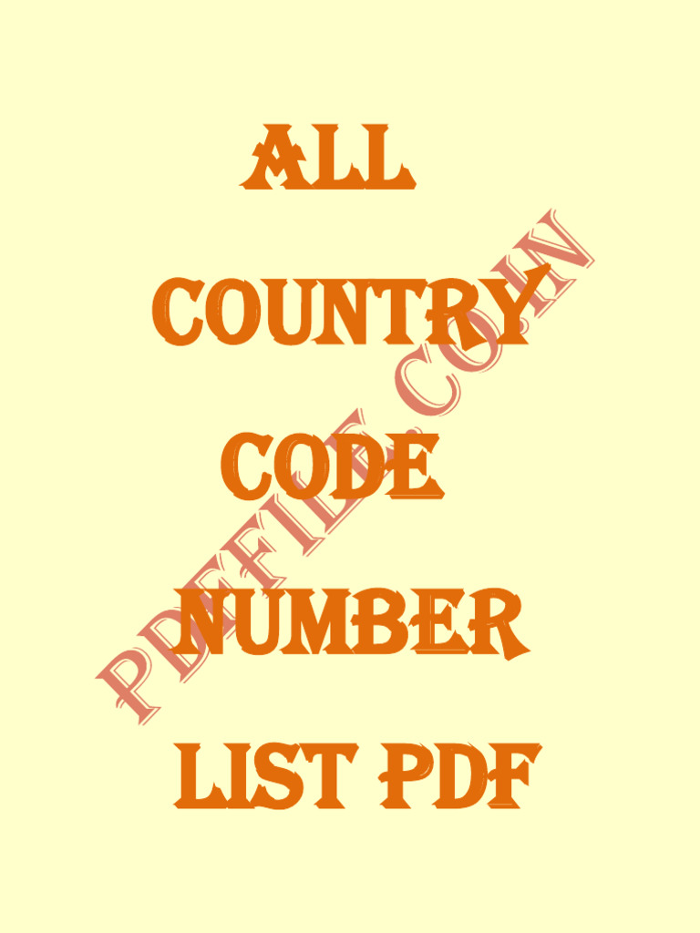 All Country Code Number List | PDF