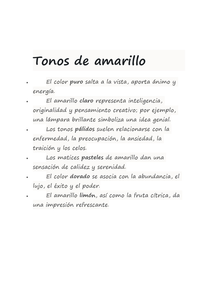 Tonos de Amarillo PDF