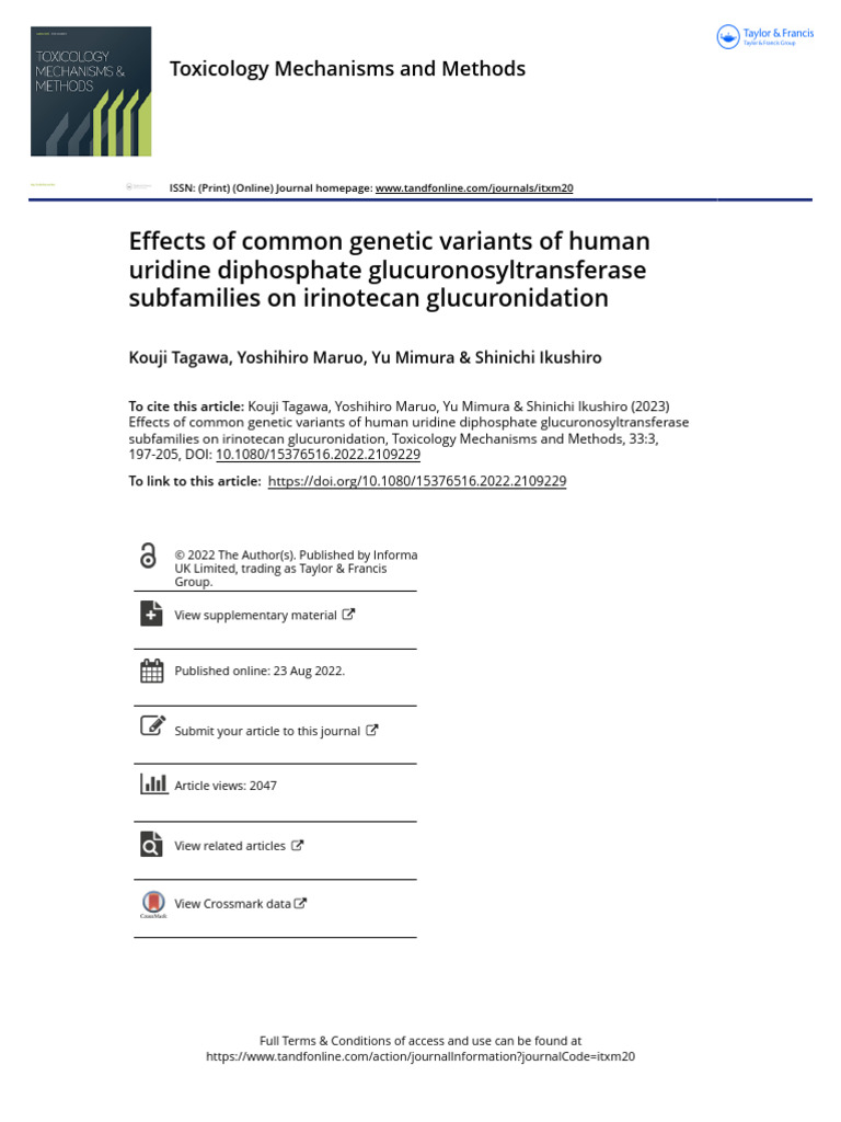 Effects of Common Genetic Variants of Human Uridine Diphosphate ...