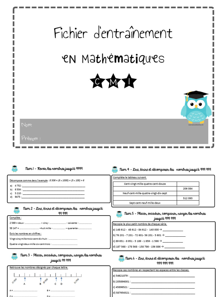 Fichier d'entraînement Mathématiques CM1 | PDF | Triangle | Géométrie
