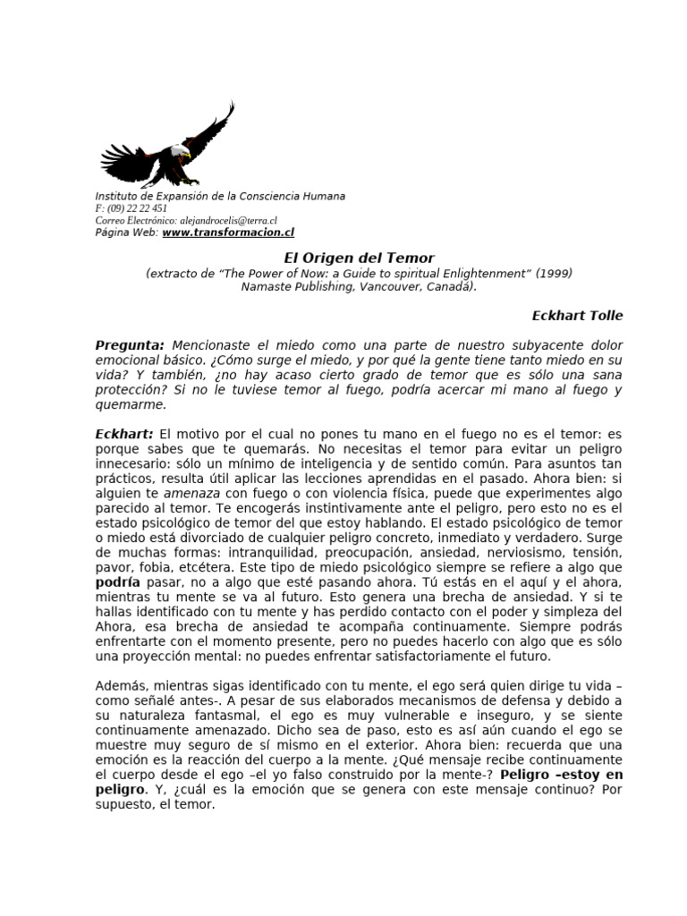 El Origen Del Temor | PDF