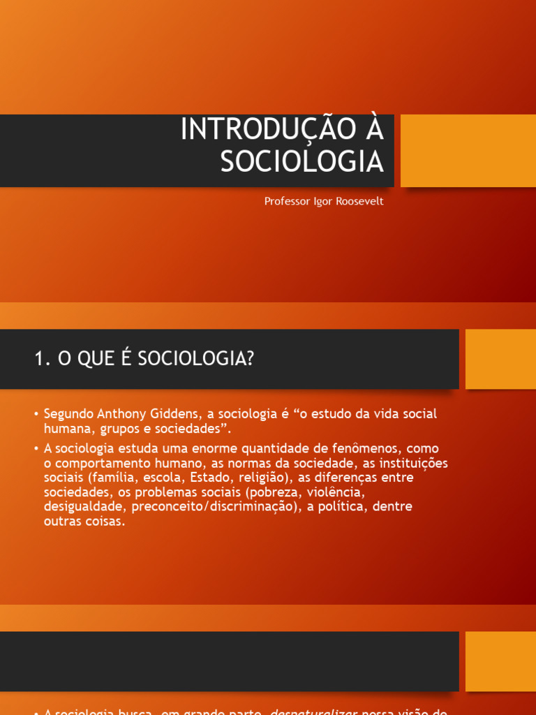 Introdução À Sociologia | PDF