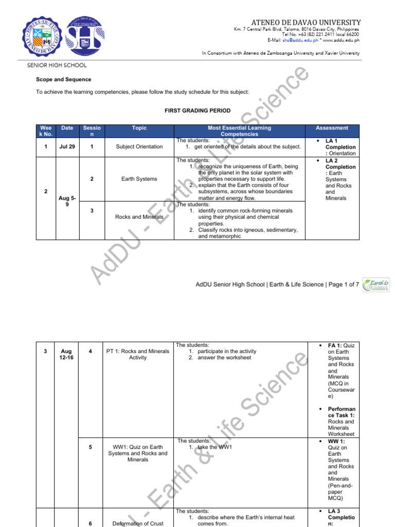 ELS - Scope and Sequence | PDF