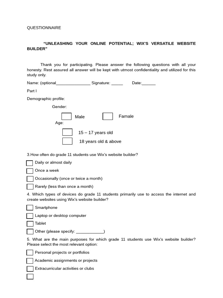 Final Research Questionnare | PDF