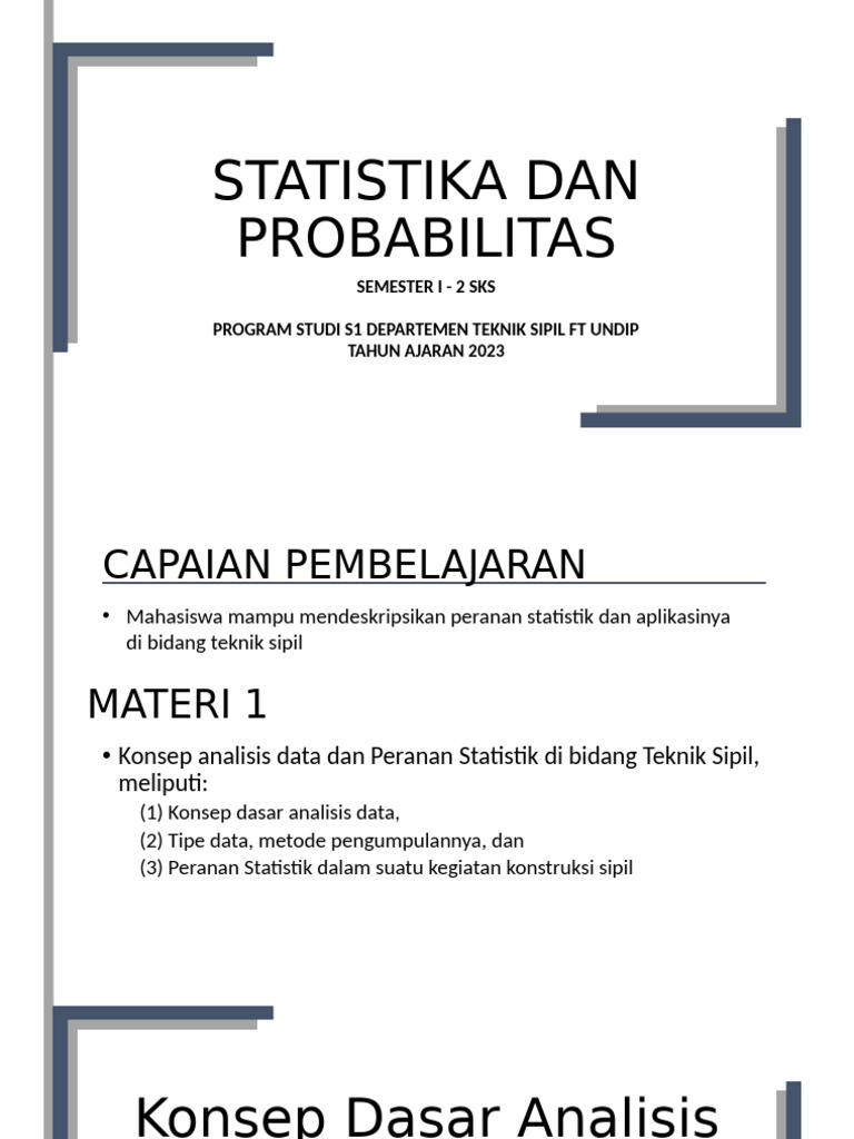 1-Statistika Dan Probabilitas | PDF