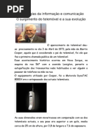 O Surgimento Do Telemóvel e a Sua Evolução