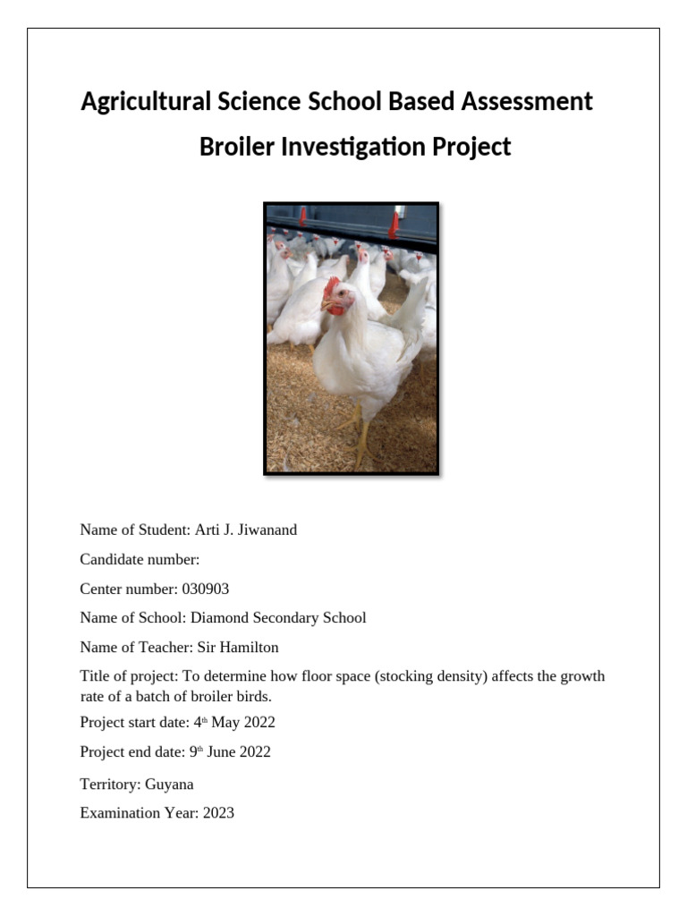 Broiler Production and Stocking Density Study | PDF | Poultry Farming ...