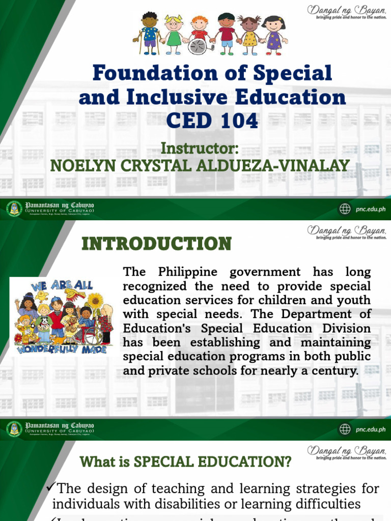 Foundations of Inclusive Education in the Philippines | PDF | Special ...