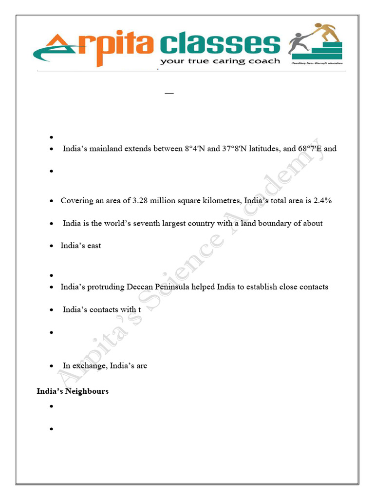 SIZE AND LOCATION Document | PDF | Indian Ocean | Continent