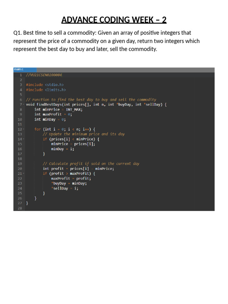 Advance Coding Week 2 | PDF