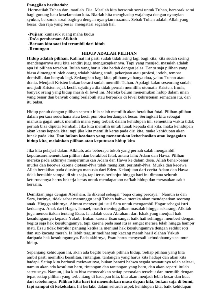 Hidup Adalah Pilihan | PDF